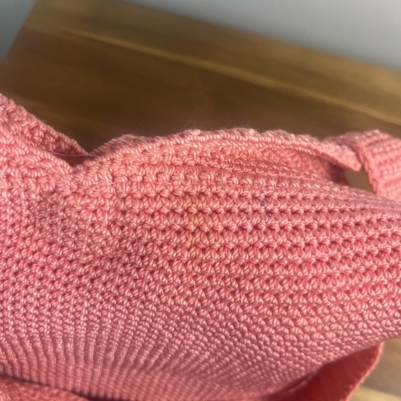 The Sak y2k Pink crochet bag shoulder bag fisherman boho beach knit - Picture 5 of 15